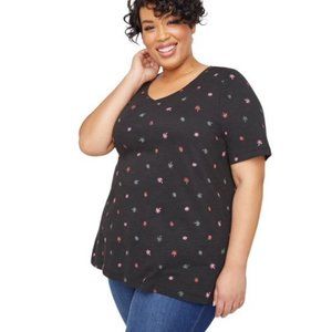 Catherine's Black Palm tree print tee